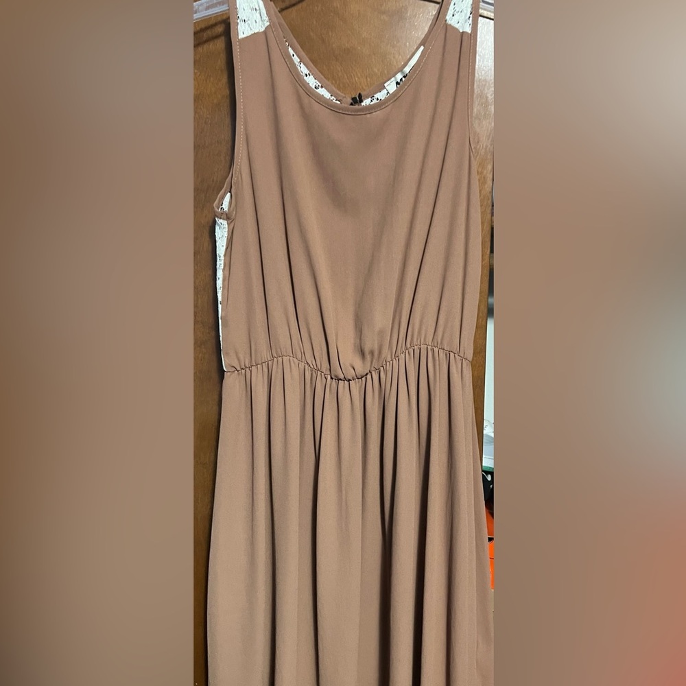 Mystic Tan Sleeveless Midi Dress